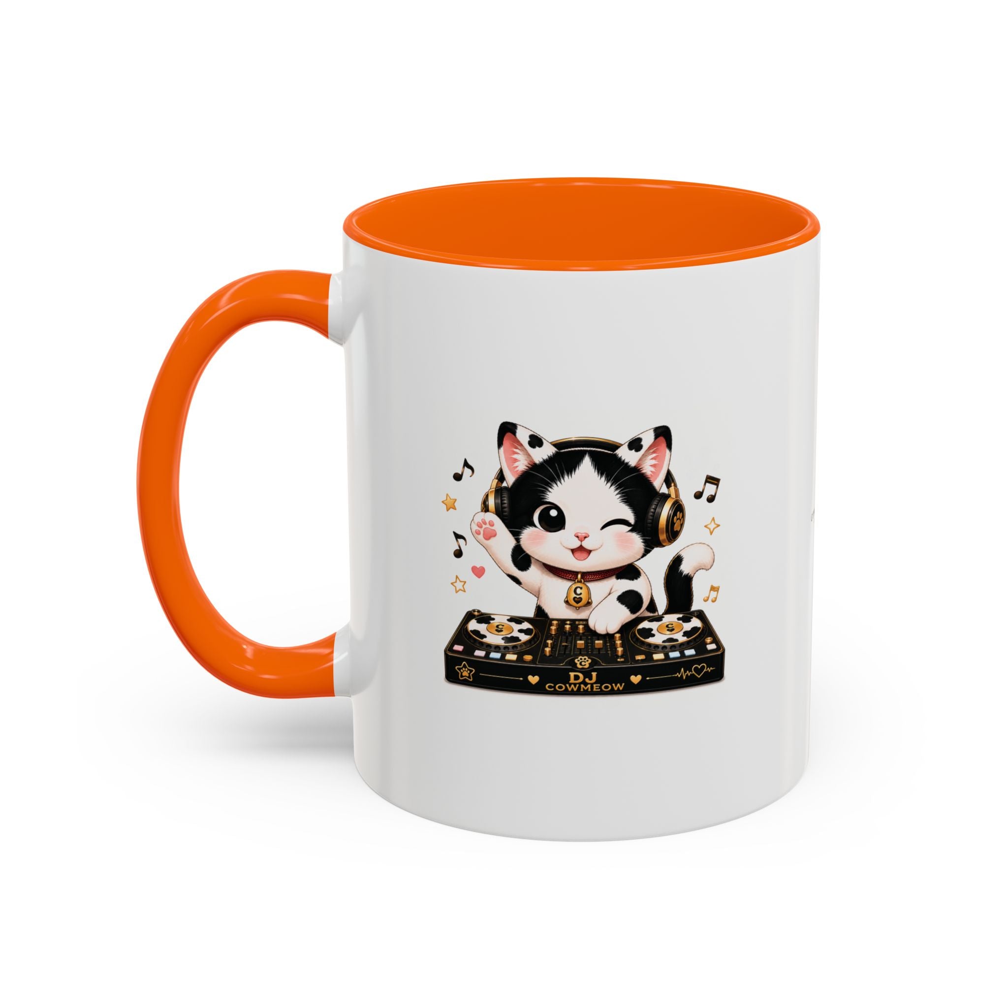 DJ Cat Coffee Mug | Funny Tuxedo Cat Gift | Cowmeow & Co