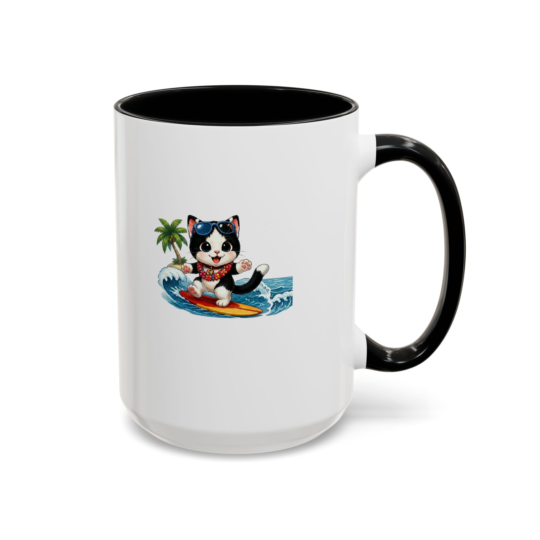 Surfing Cat Summer Coffee Mug | Cute Beach Cat Mug | Cowmeow & Co