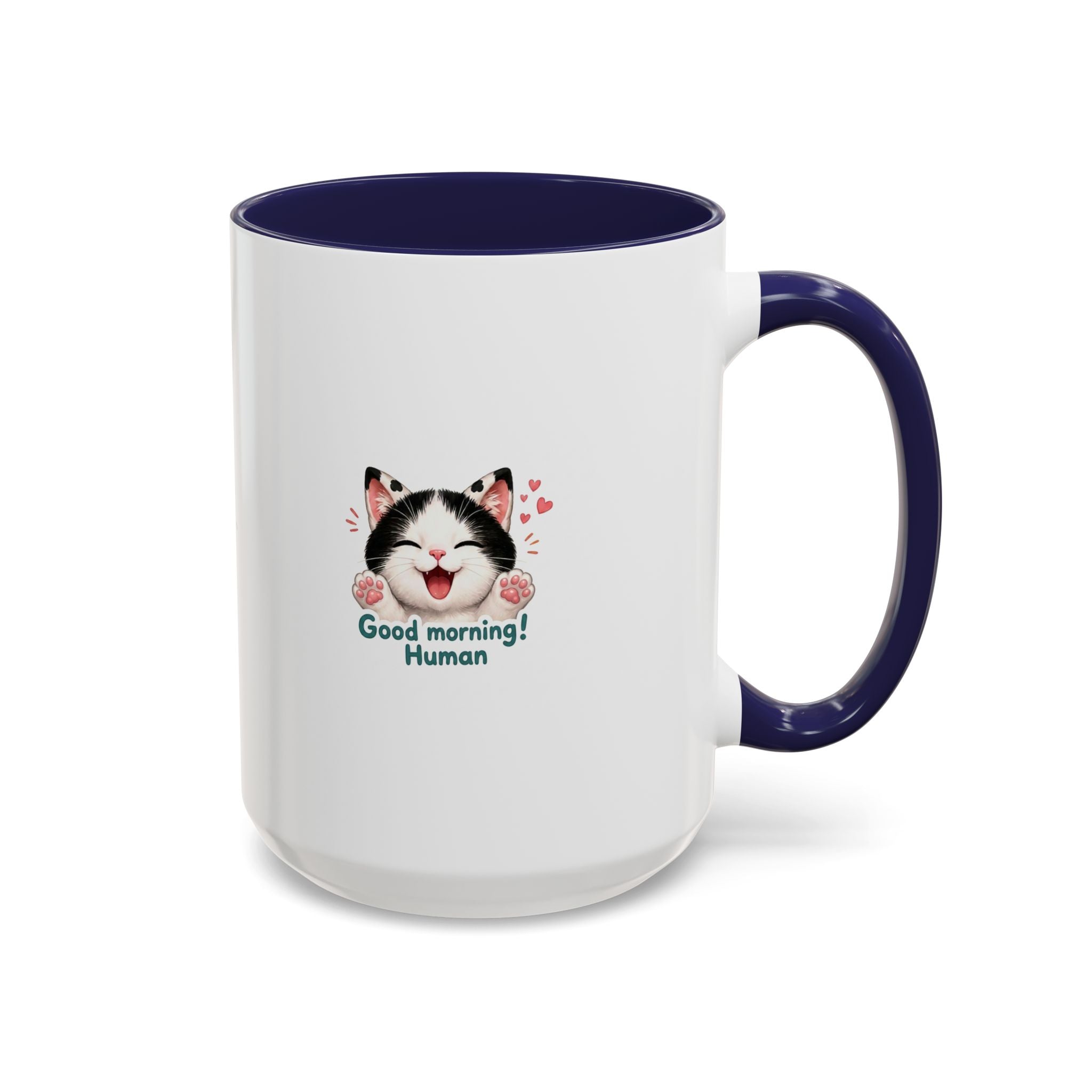 Good Morning, Human! —  Cute Tuxedo Cat Coffee Mug, Cowmeow & Co