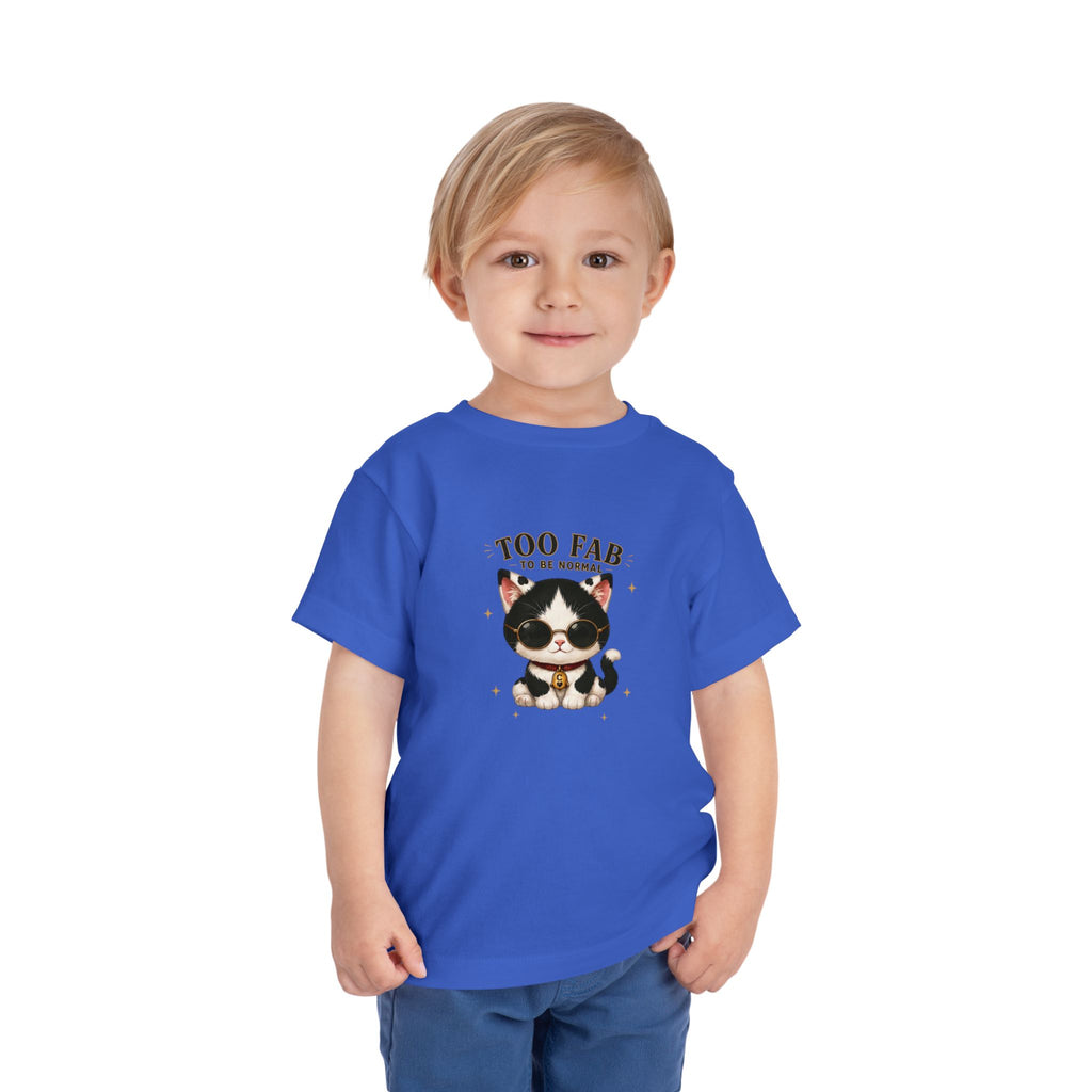 Too Fab to Be Normal Toddler T-Shirt | Cute Tuxedo Cat Tee| Cowmeow & Co