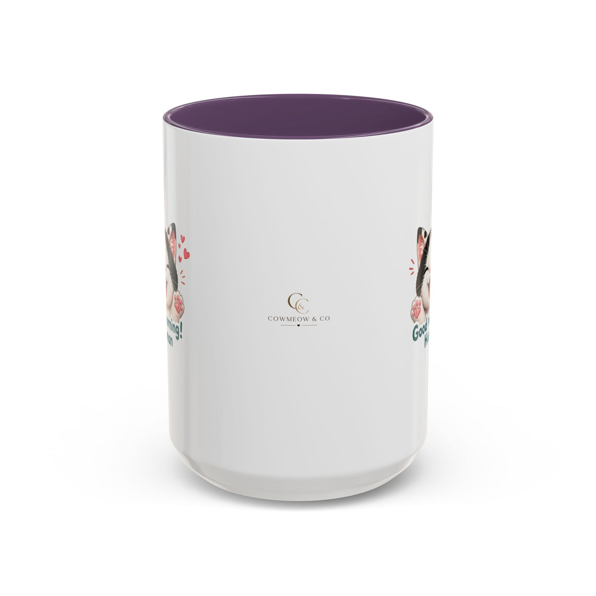 Good Morning, Human! —  Cute Tuxedo Cat Coffee Mug, Cowmeow & Co