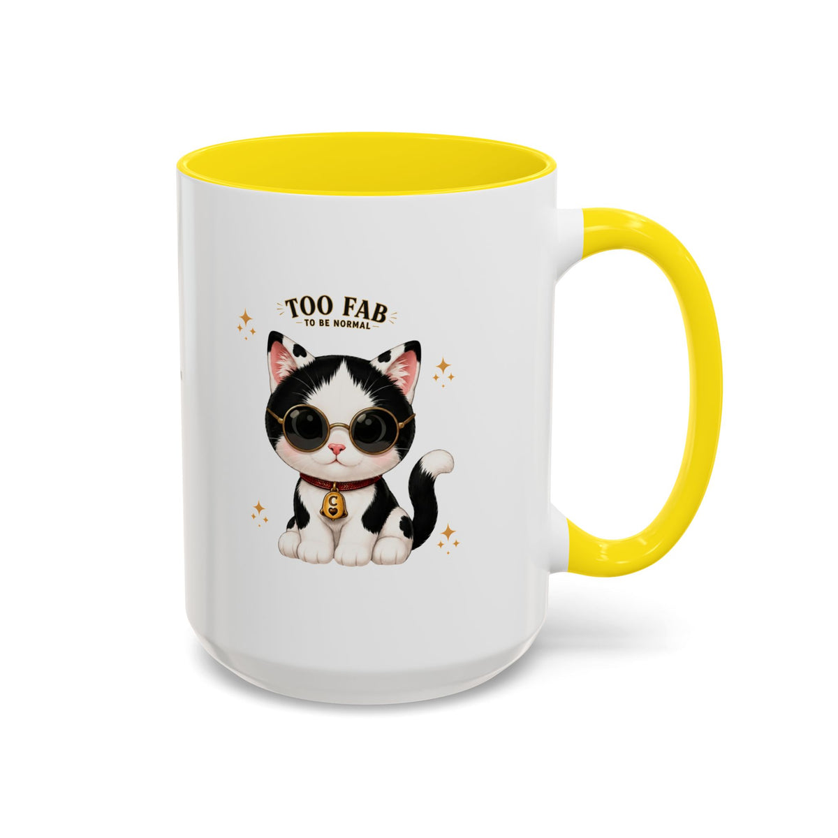"Too Fab to be Normal Cat Mug | Funny Tuxedo Cat Coffee Mug | Cowmeow & Co"