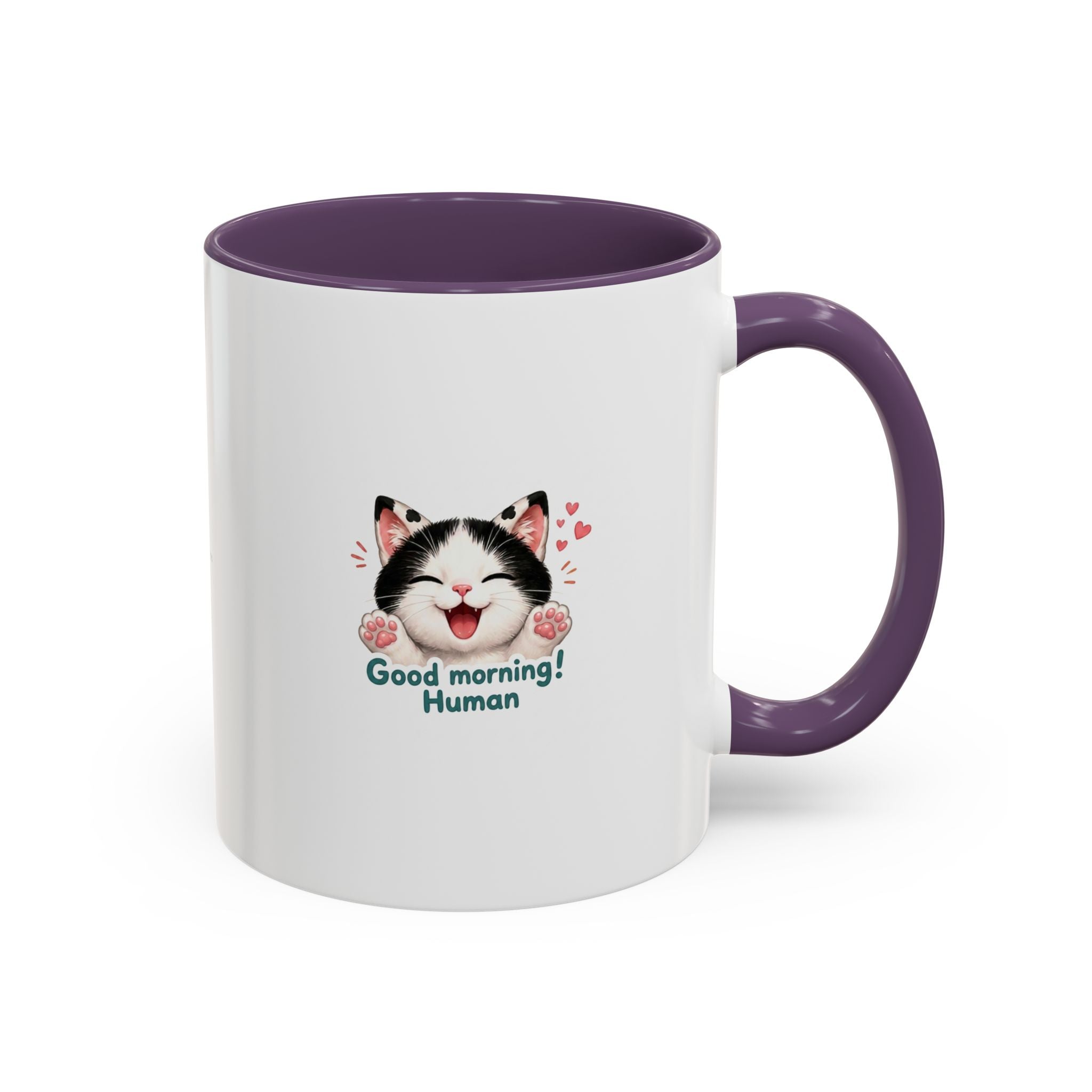 Good Morning, Human! —  Cute Tuxedo Cat Coffee Mug, Cowmeow & Co