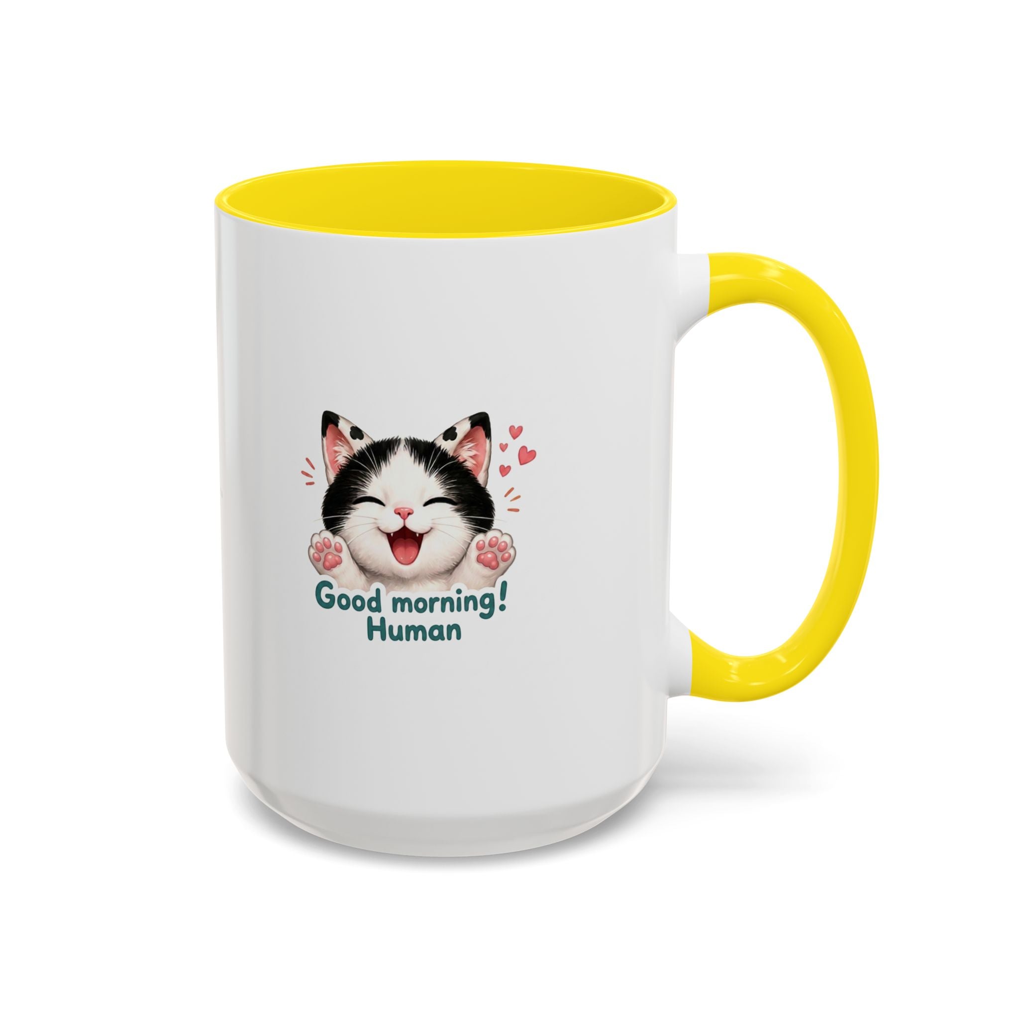 Good Morning, Human! —  Cute Tuxedo Cat Coffee Mug, Cowmeow & Co