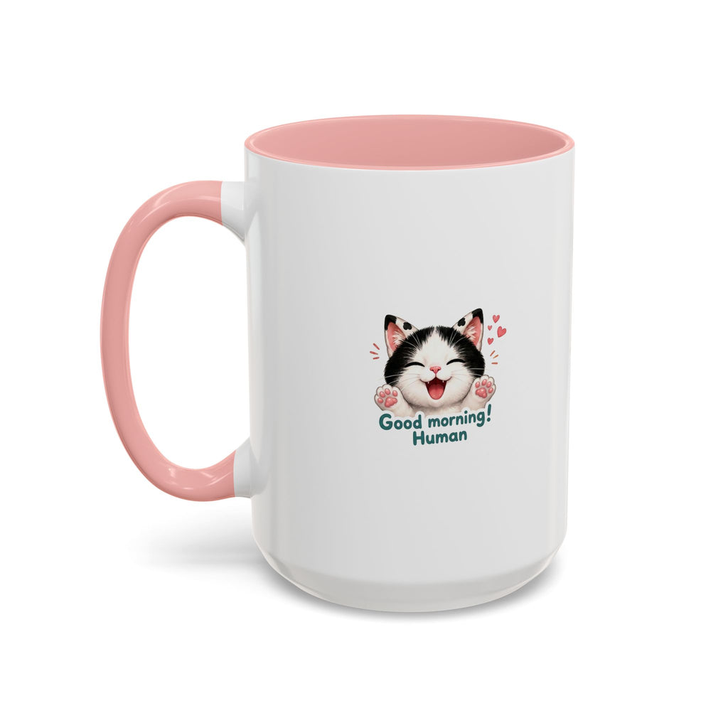 Good Morning, Human! —  Cute Tuxedo Cat Coffee Mug, Cowmeow & Co