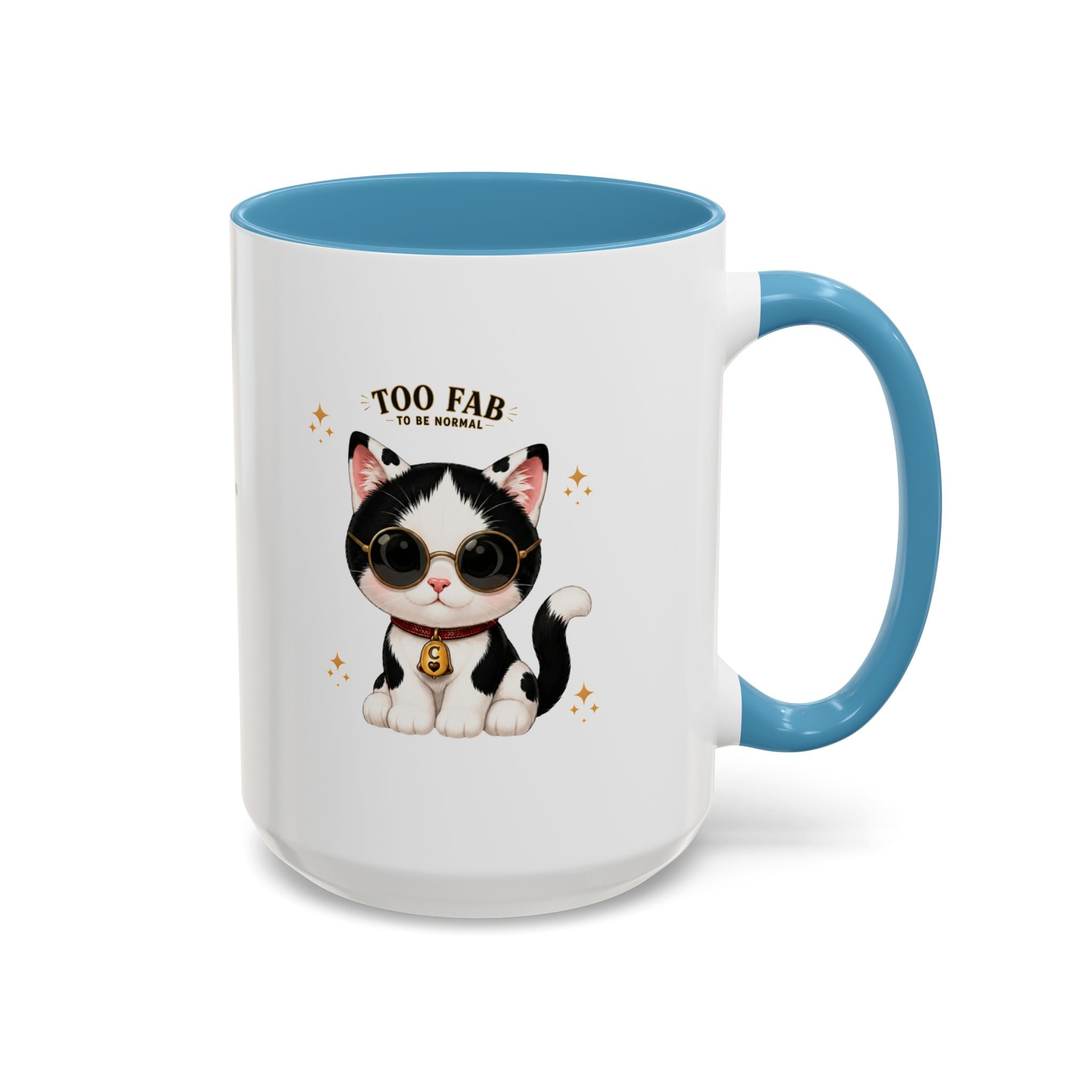 "Too Fab to be Normal Cat Mug | Funny Tuxedo Cat Coffee Mug | Cowmeow & Co"