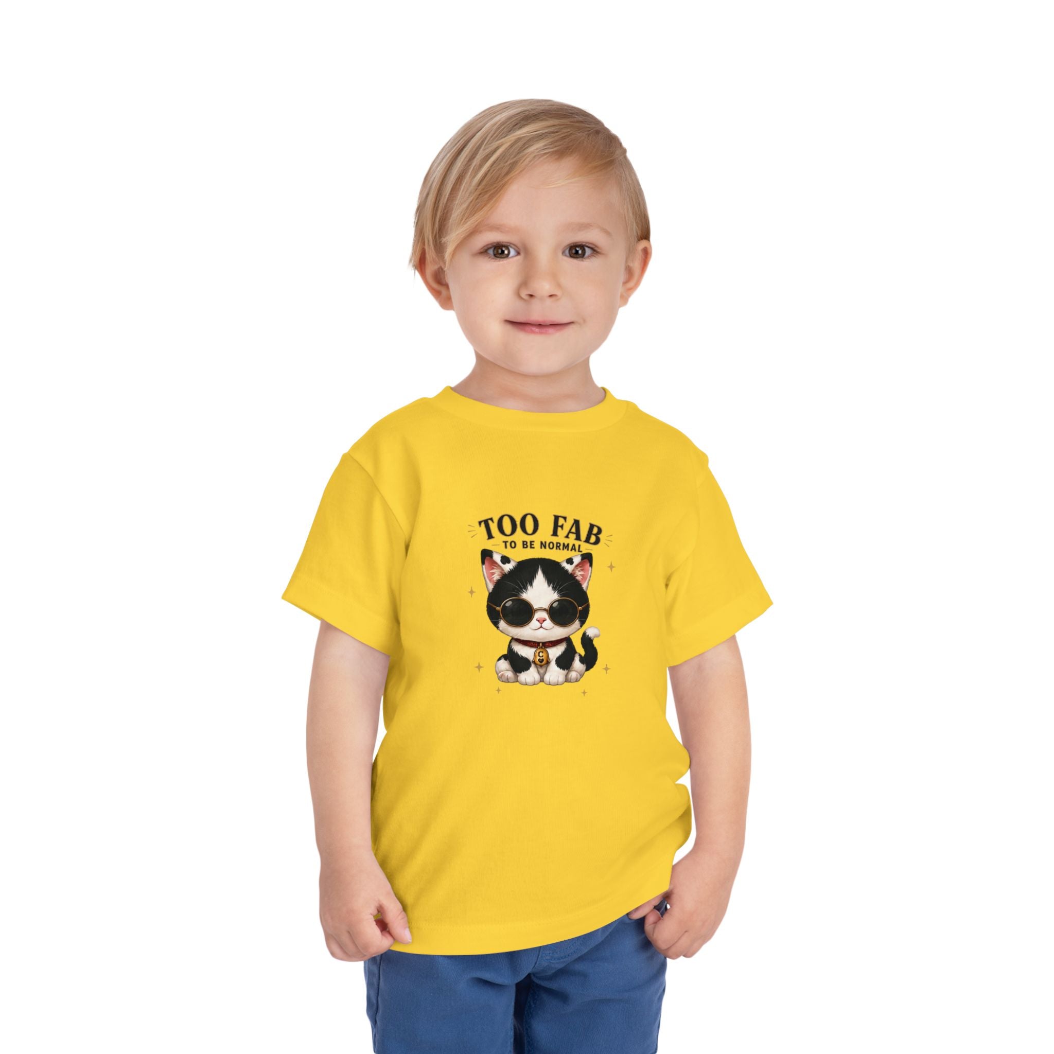 Funny Cat Toddler T-Shirt | Cute Tuxedo Cat Tee | Too Fab to Be Normal | Cowmeow & Co
