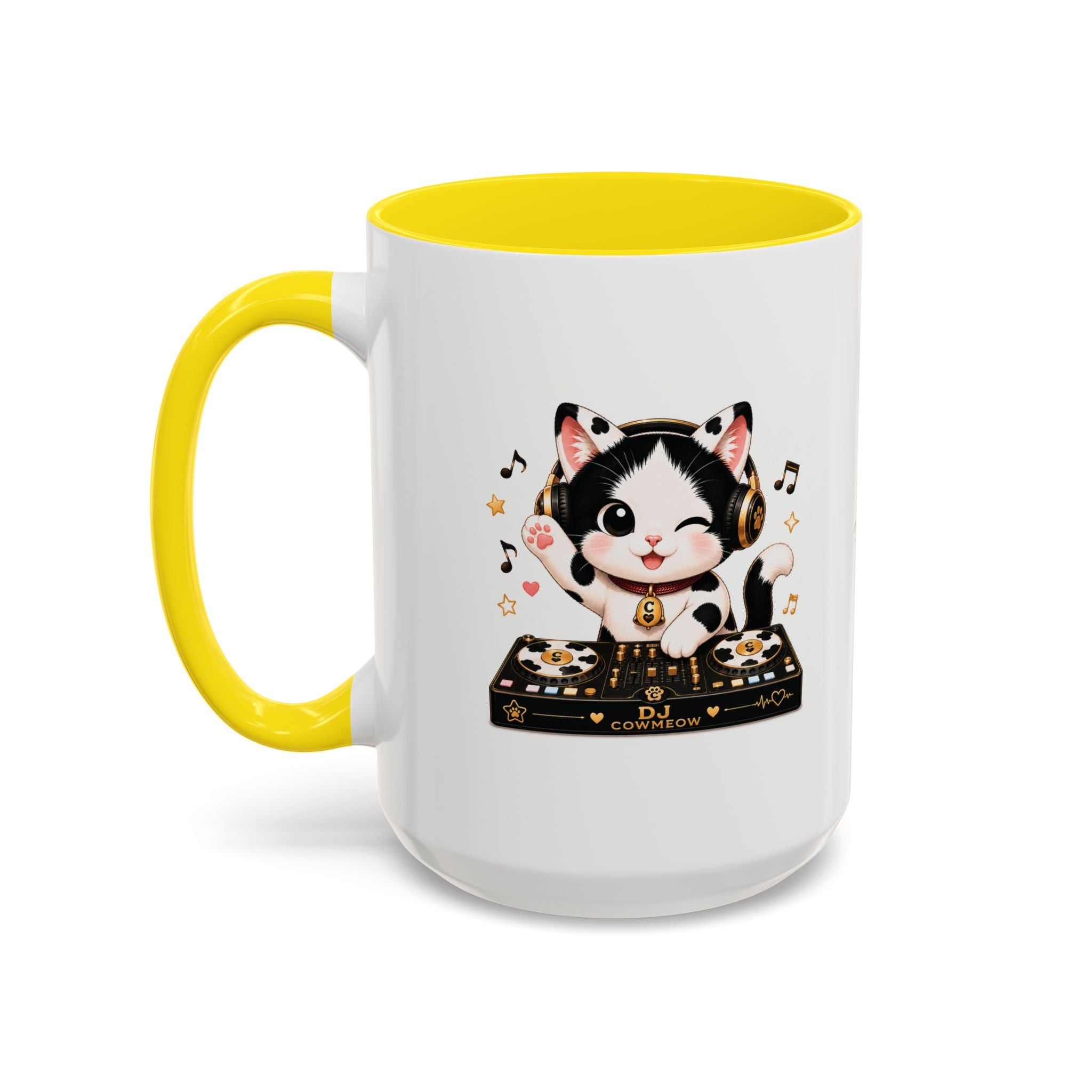 DJ Cat Coffee Mug | Funny Tuxedo Cat Gift | Cowmeow & Co