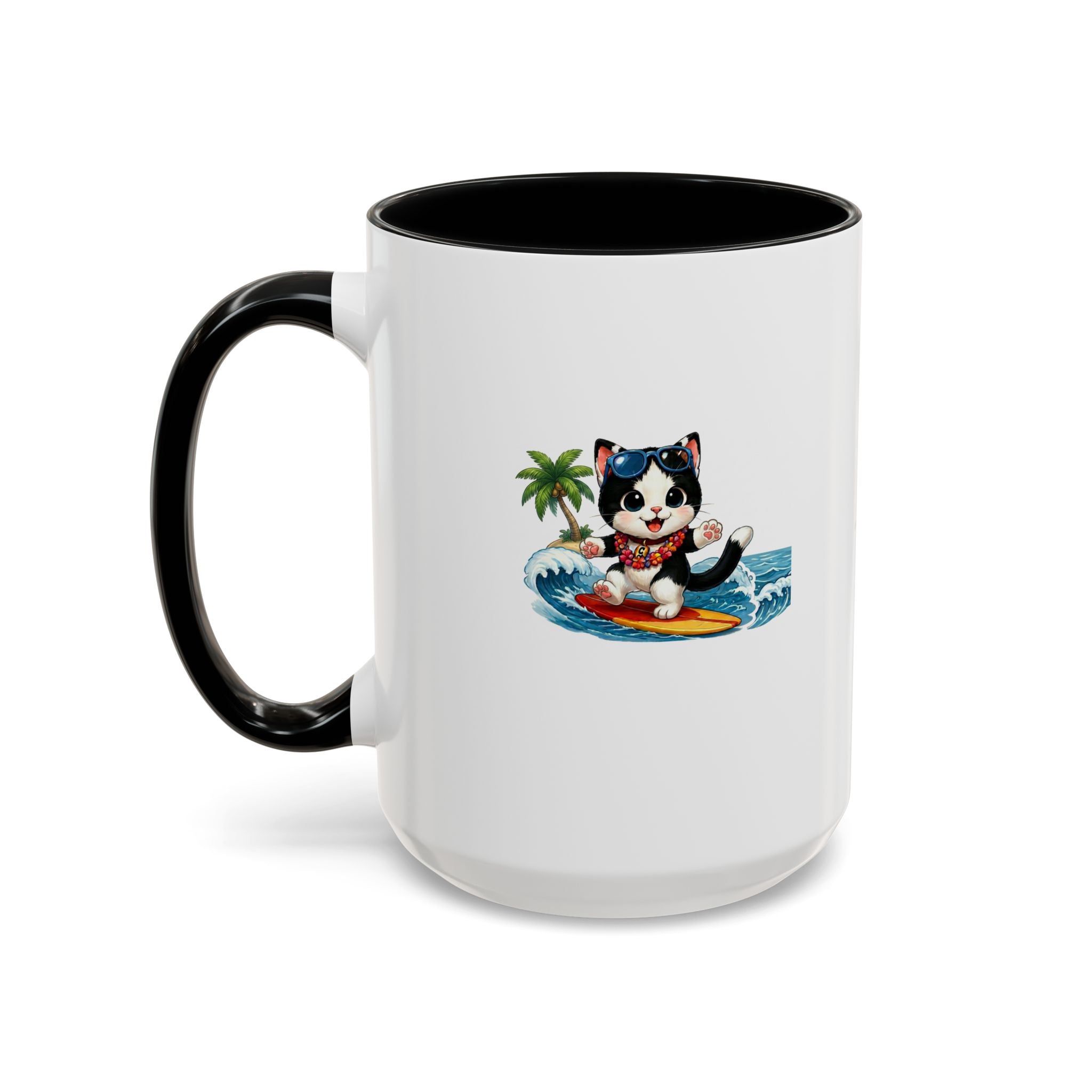 Surfing Cat Summer Coffee Mug | Cute Beach Cat Mug | Cowmeow & Co