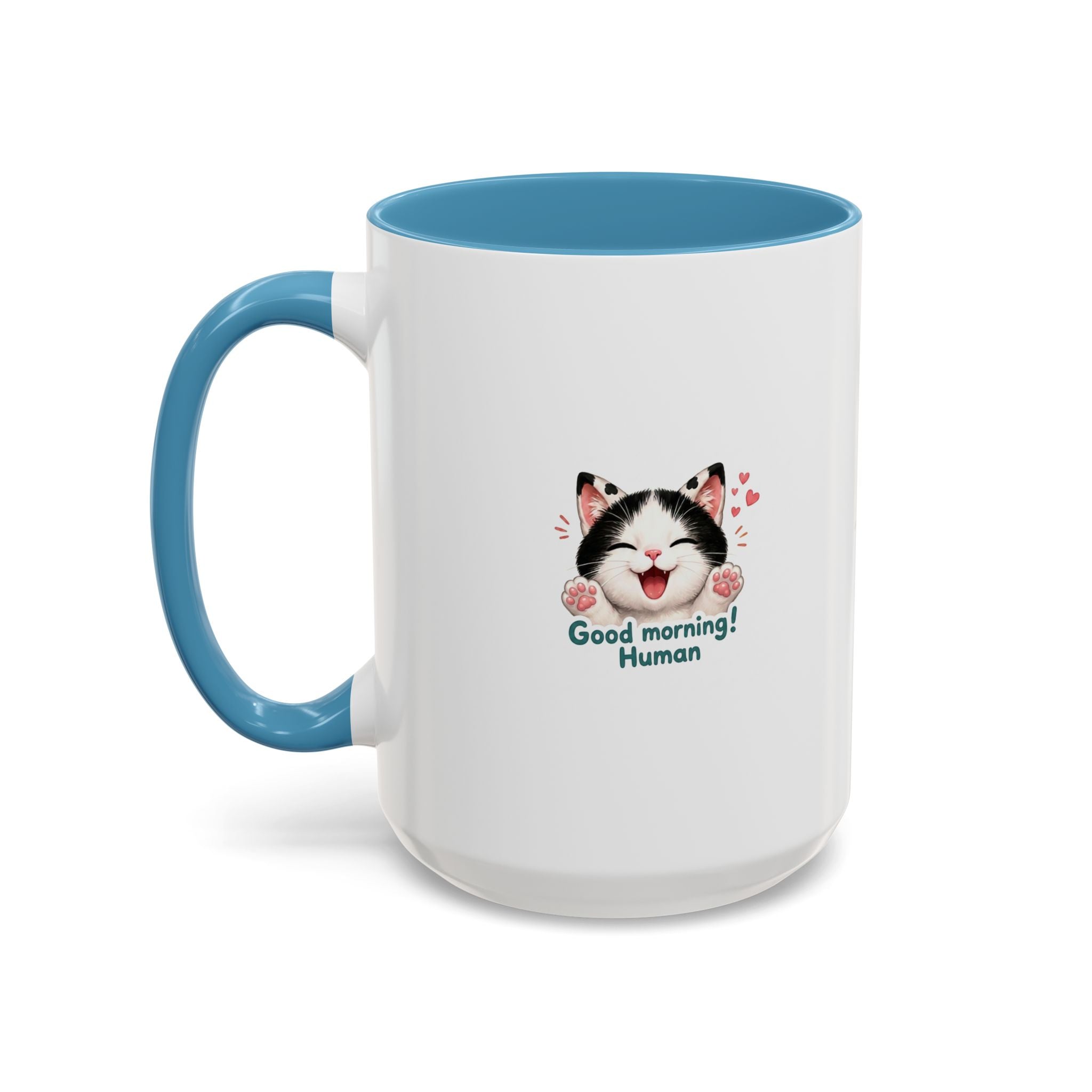 Good Morning, Human! —  Cute Tuxedo Cat Coffee Mug, Cowmeow & Co