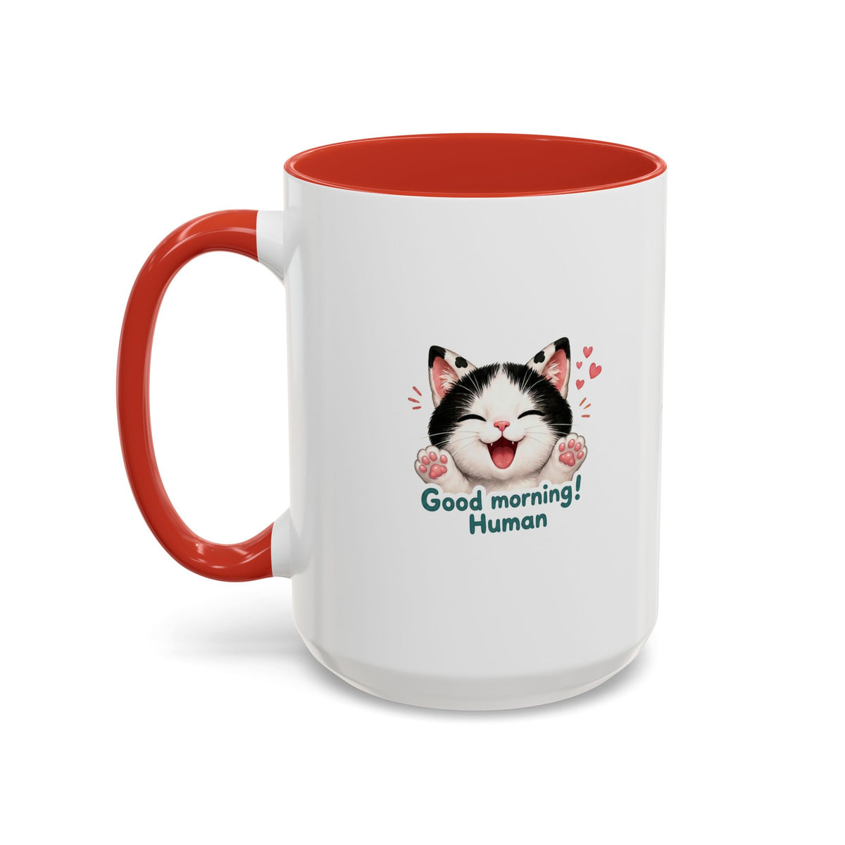 Good Morning, Human! —  Cute Tuxedo Cat Coffee Mug, Cowmeow & Co