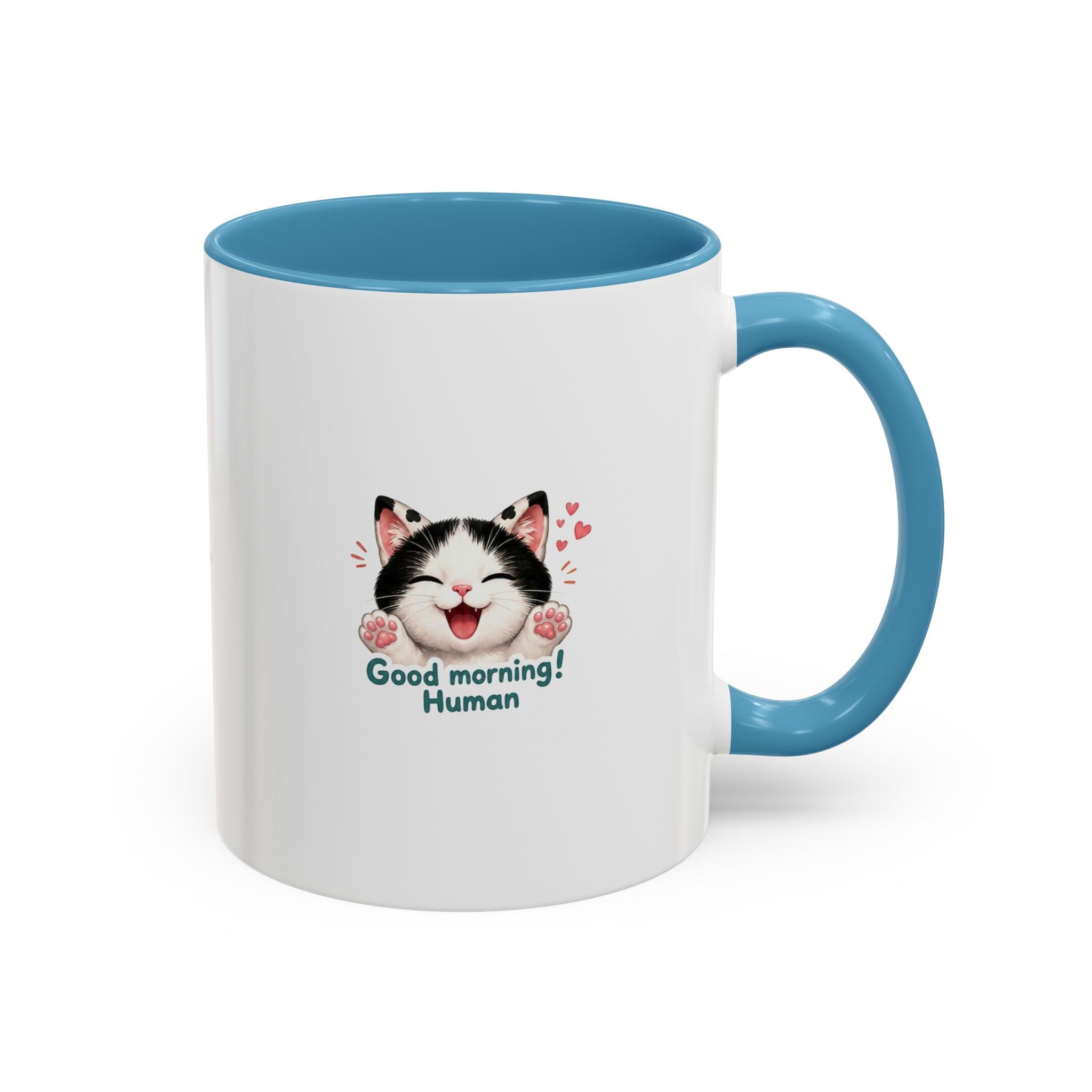 Good Morning, Human! —  Cute Tuxedo Cat Coffee Mug, Cowmeow & Co