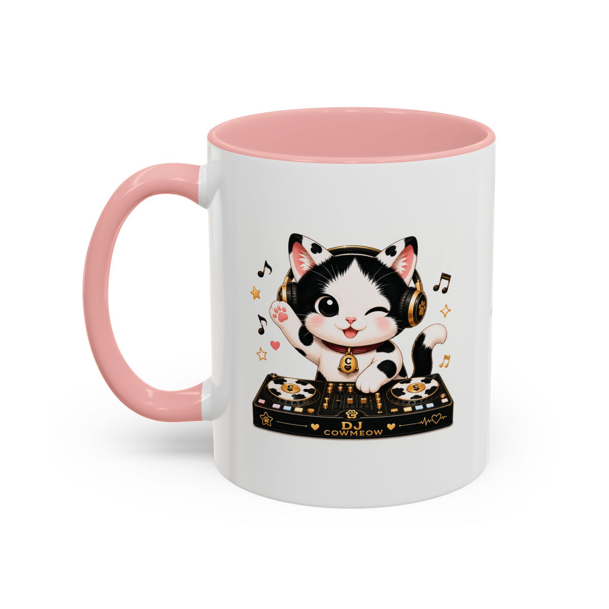 DJ Cat Coffee Mug | Funny Tuxedo Cat Gift | Cowmeow & Co