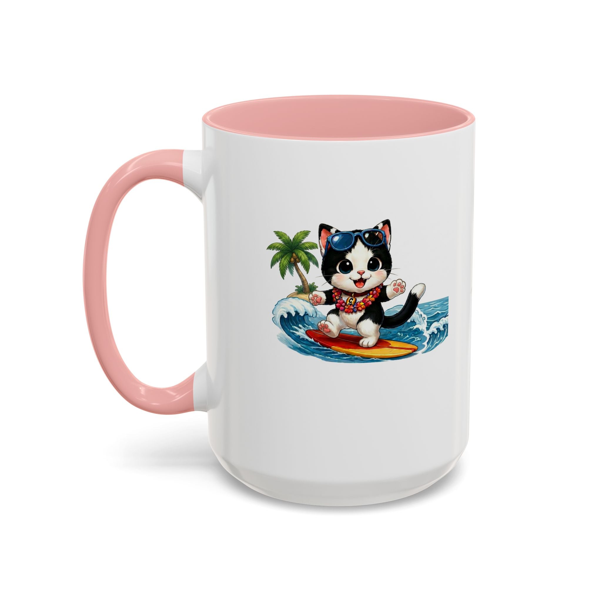 Surfing Cat Summer Coffee Mug | Cute Beach Cat Mug | Cowmeow & Co