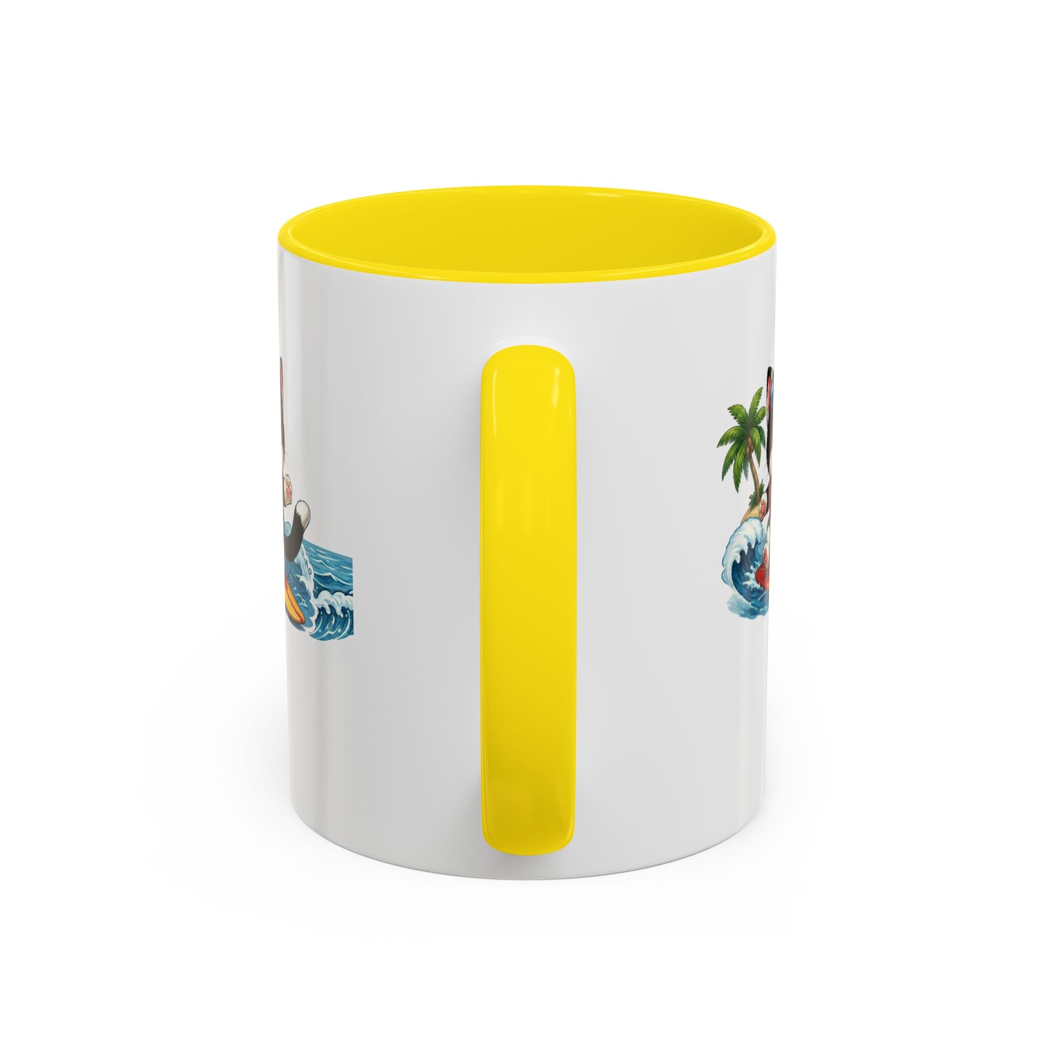 Surfing Cat Summer Coffee Mug | Cute Beach Cat Mug | Cowmeow & Co